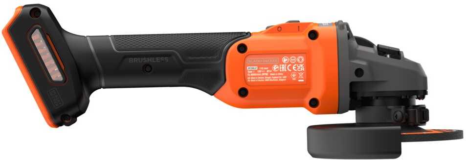 Black & Decker Juodas & Decker akumuliatorinė kampinis šlifuoklis 115mm, 18V, Juodas & Decker [BCG6L8N-XJ]