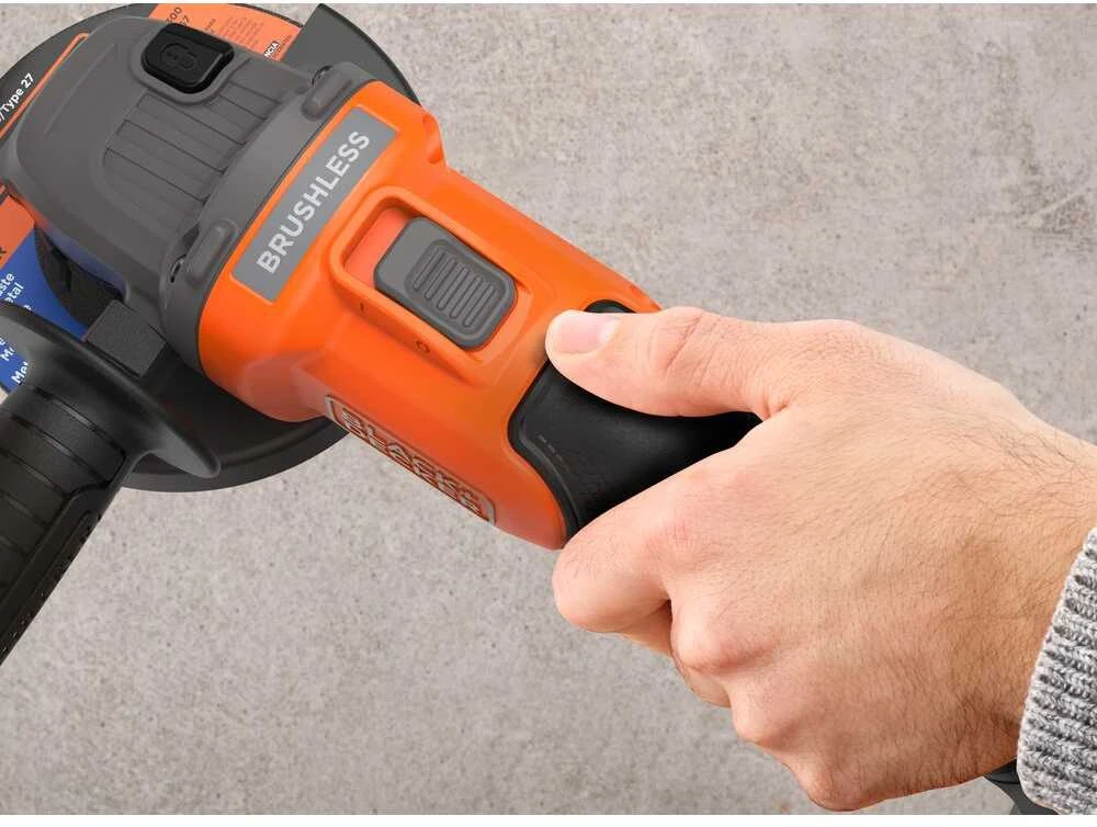 Black & Decker kampinis šlifuoklis 115mm, 18V, 2x2,0Ah, Juodas & Decker [BCG6L8D2S-QW]