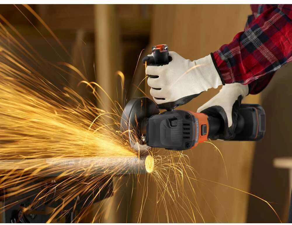 Black & Decker kampinis šlifuoklis 115mm, 18V, 2x2,0Ah, Juodas & Decker [BCG6L8D2S-QW]