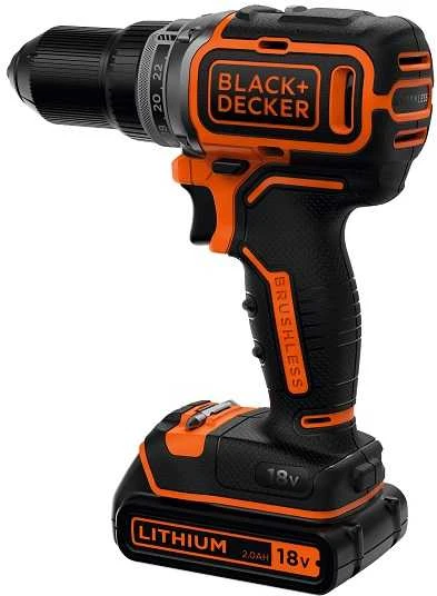 Black & Decker Juodas & Decker Suktuvas-gręžtuvas Juodas & Decker BL186K1B2-QW; 18 V; 2x2,0 Ah akum.