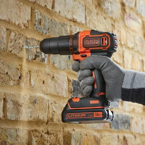Black & Decker Akumuliatorinis suktuvas-gręžtuvas 18V Ličio jonų + 400mA įkroviklis + 1 akumuliatorius + lagaminas