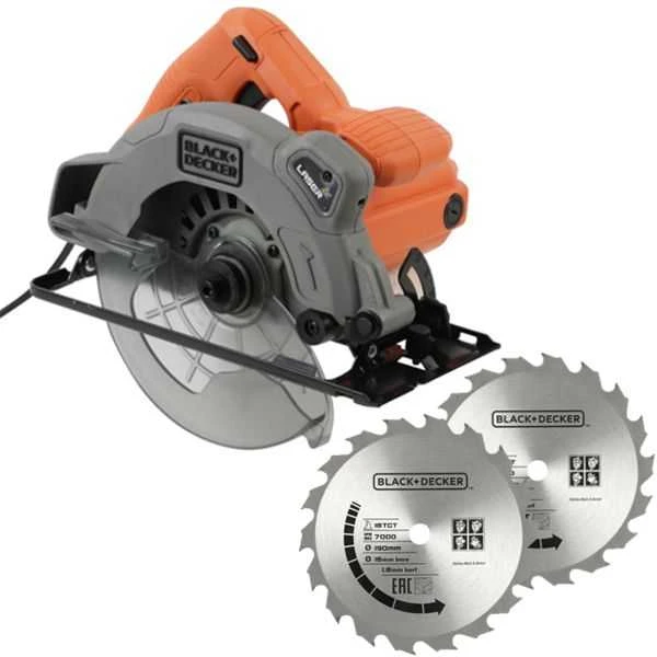 Black & Decker diskinis pjūklas CS1250LA, 190mm, 1250W + papildomas pjovimo diskas