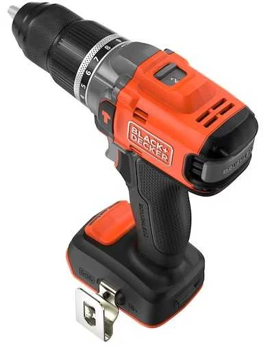 Black & Decker Rinkinys COMBO: wiertarko-wkrętarka smūginis 18 V + kampinis šlifuoklis 115 mm 18 V , 2 Ah i 4 Ah, Juodas & Decker [BCK24D1M1SB-QW] + bidon Dovana