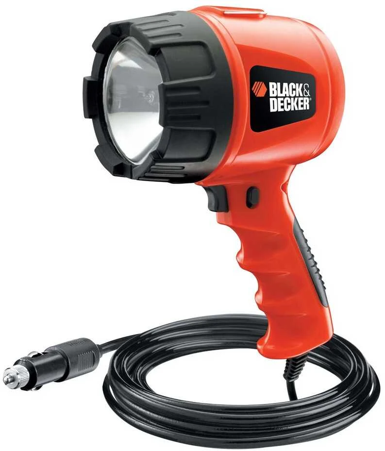 Black & Decker Halogeninė lempa, maitinama iš cigarečių degiklio lizdo, 12 V, Juodas+DECKER [BDSL300-XJ]