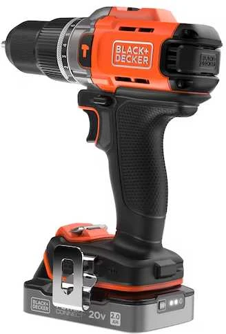 Black & Decker „Juodas & Decker“ Juodas ir DECKER 18 V Smūginis grąžtuvas (su 2 x 18 V 2,0 Ah baterijomis su įkrovos indikatoriumi, 1 A įkrovikliu ir 80 priedų) | BCD383D2XKA-QW | 2,0 Ah