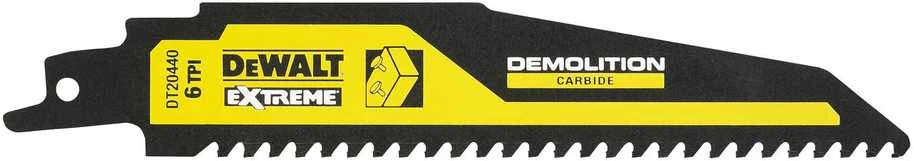 Grąžtas Bajonetinis pjūklo diskas medienai su vinimis, 6 dantys/colis, 152 mm XR serijos Extreme Demolition Carbide, DeWalt [DT20440-QZ]