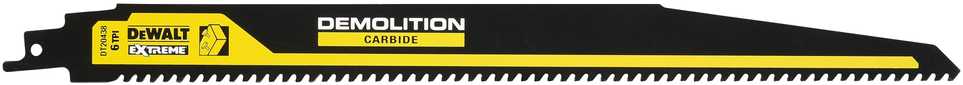 Medinių vinių grąžto ašmenys, 6 TPI, 305 mm XR Extreme Demolition karbido, DeWalt [DT20438-QZ]