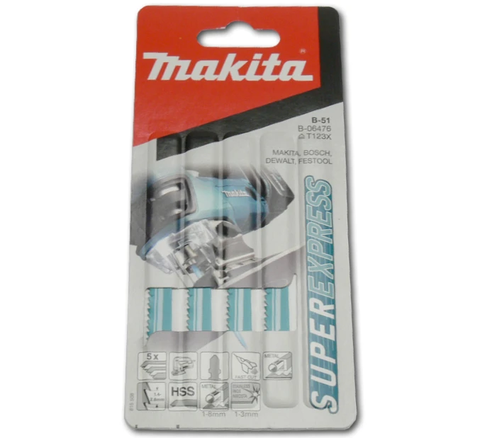 Makita SUPER EXPRESS Siaurapjūklio pjūkleliai B-51 (T123X) 75MM 5Vnt. B-06476