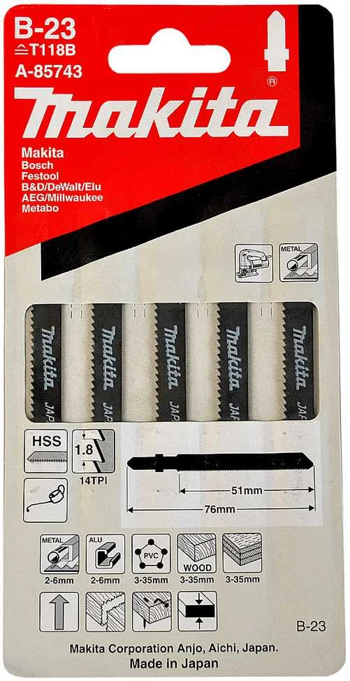 Makita Siaurapjūklio pjūkleliai B-23 (T118B) 50MM 5Vnt. A-85743