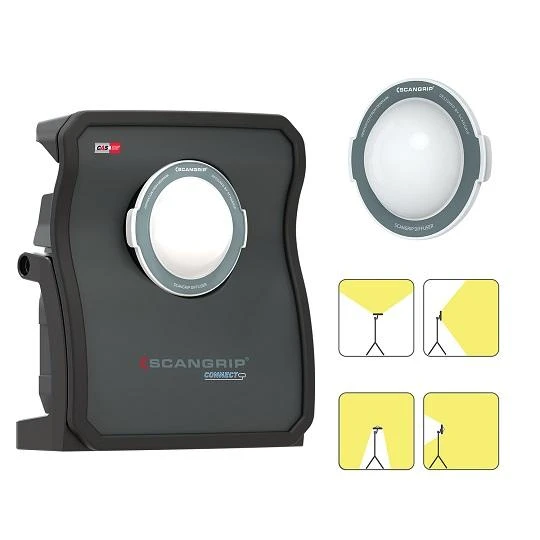 Akumuliatorinis darbo prožektorius Scangrip Nova 10 Connect, 10000 lm, IP65, 18/20 V