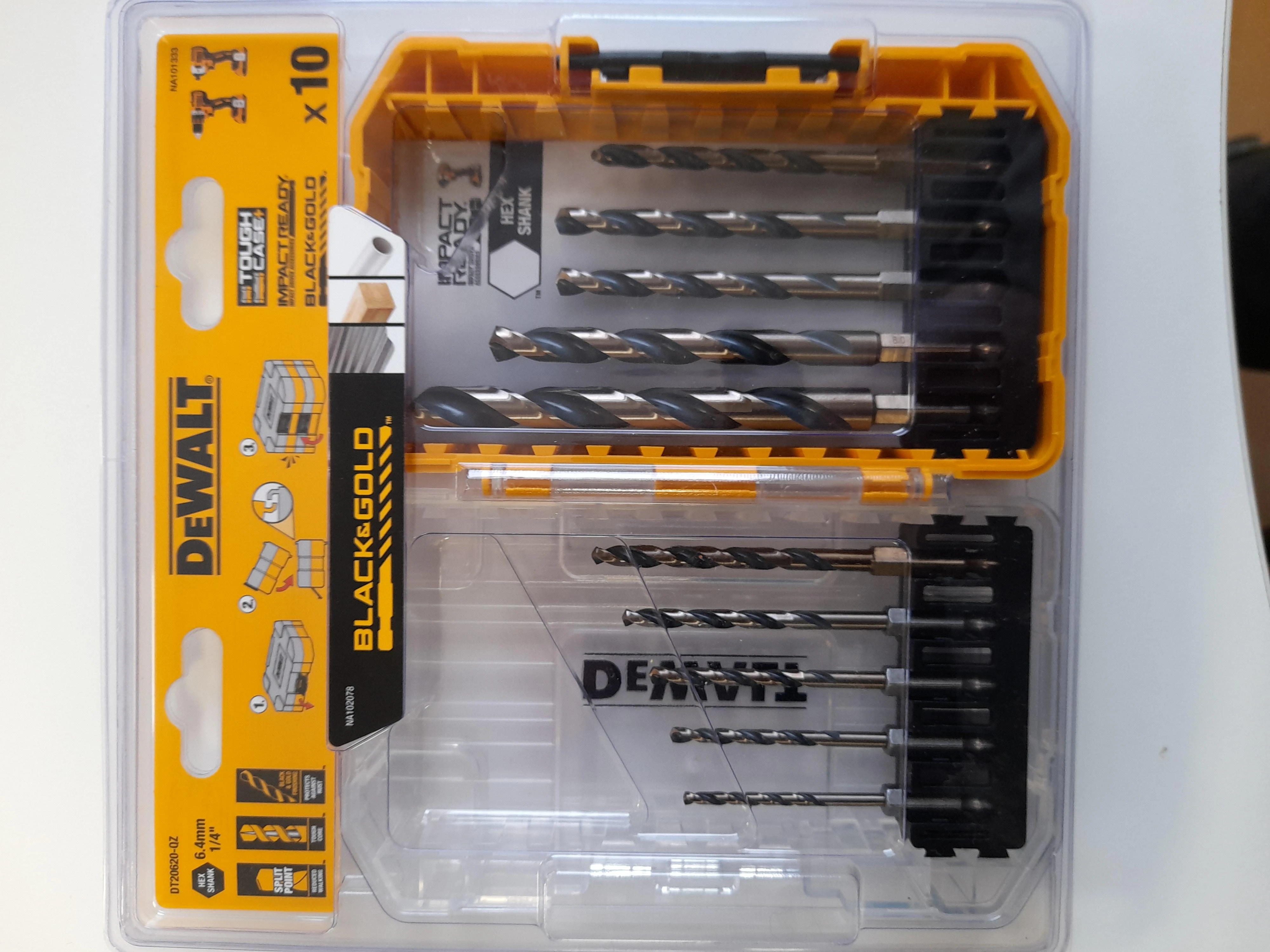 Grąžtas Grąžtų rinkinys DeWalt DT20620-QZ; 10 vnt.