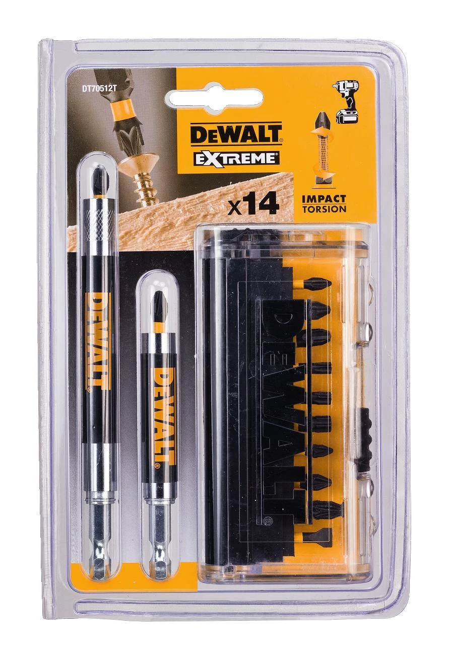 Smūginių antgalių rinkinys 25 mm. EXTREME, DeWALT, 14 vnt.