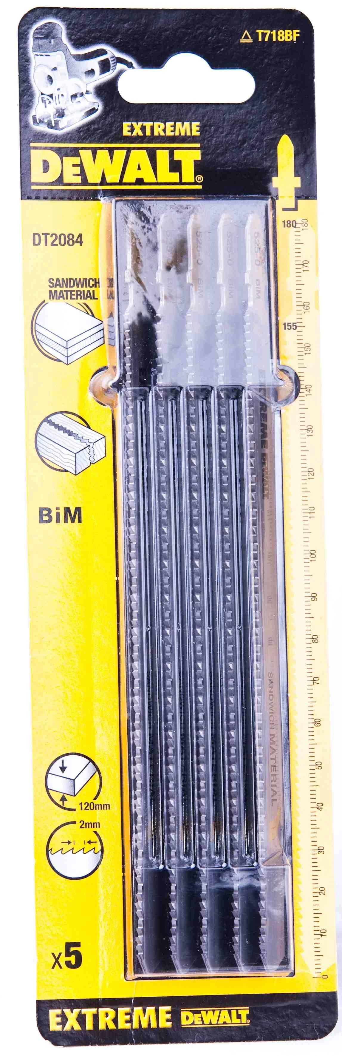 DEWALT JIGSAW BLADE 180x2mm T718BF SANDWICH PLOKŠTĖS / 5vnt.