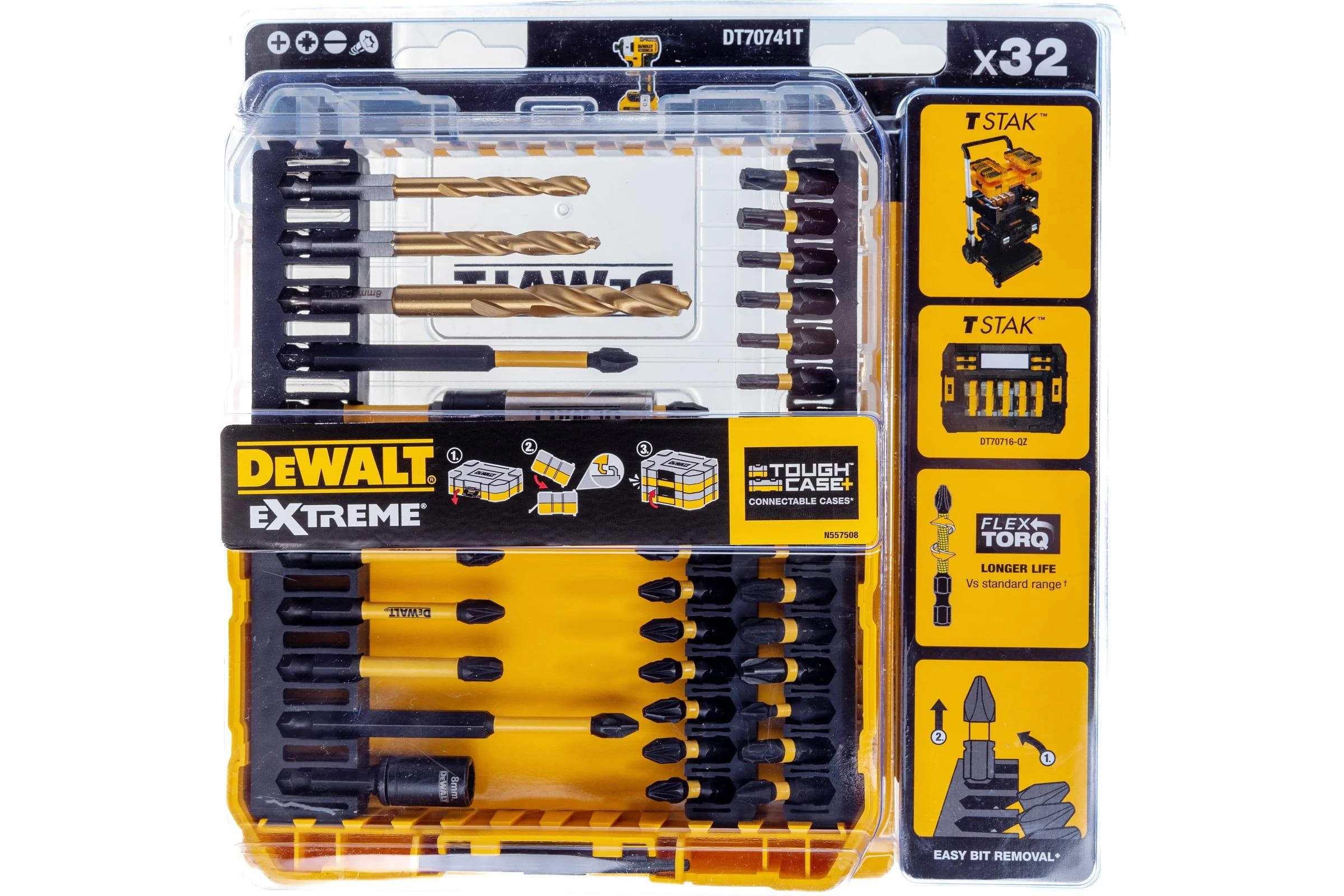 Grąžtų ir sukimo antgalių komplektas DeWalt DT70741T-QZ; 32 vnt.