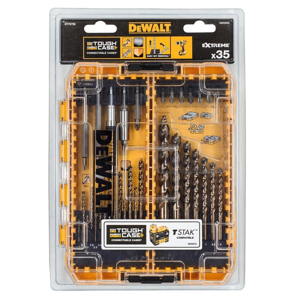 Grąžtas Grąžtų ir sukimo antgalių komplektas DeWalt DT70756-QZ; 35 vnt.