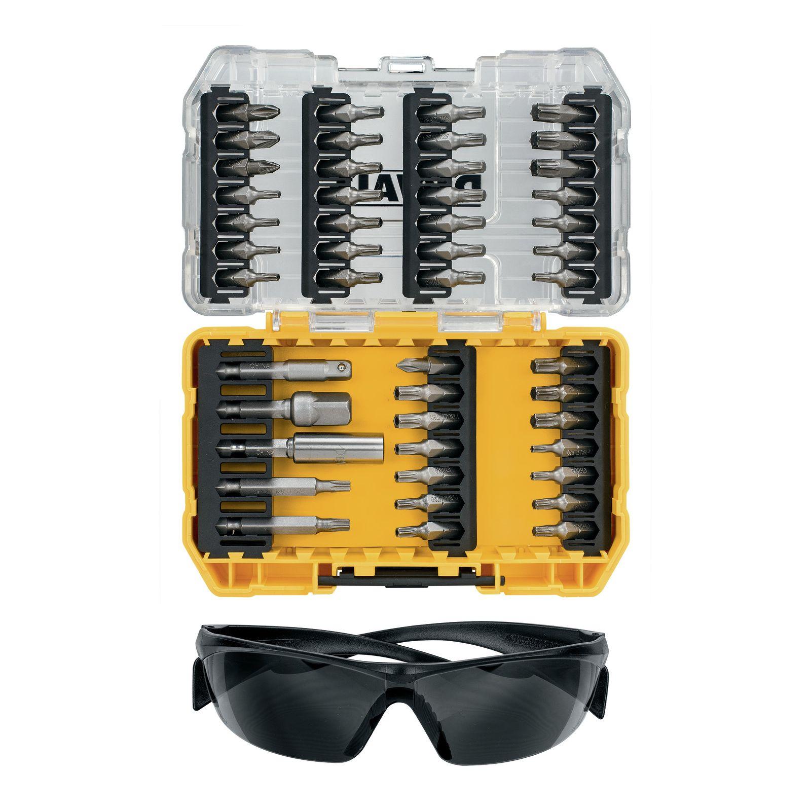 Sukimo antgalių komplektas DeWalt DT70704-QZ; 47 vnt. + akiniai nuo saulės
