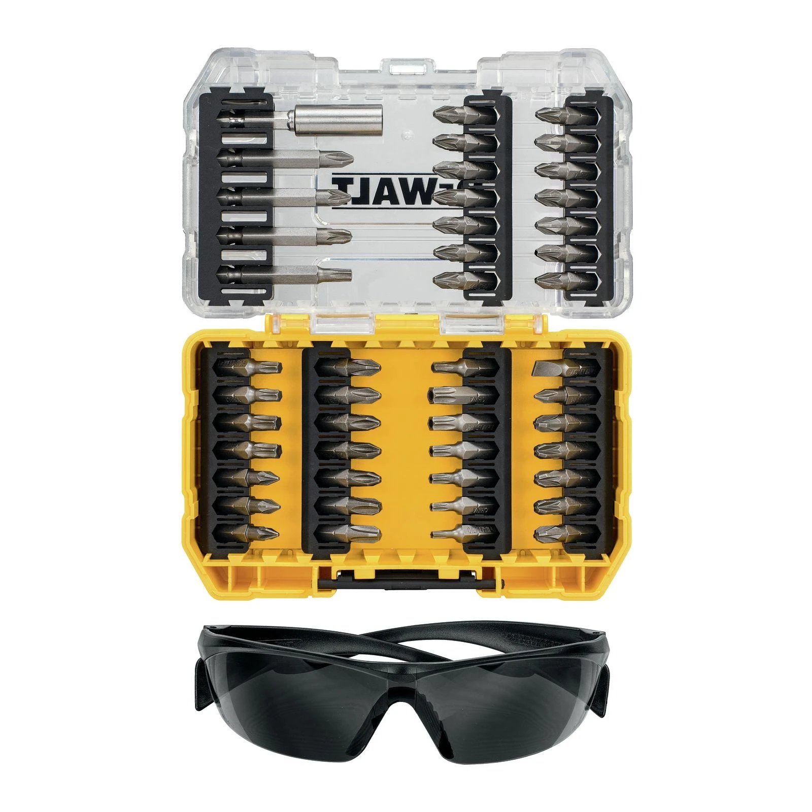 Sukimo antgalių komplektas DeWalt DT70703-QZ; 47 vnt. + akiniai nuo saulės