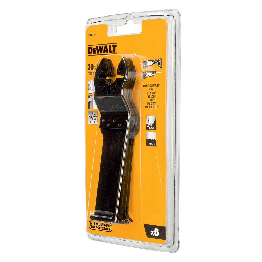 DEWALT BLADE 30x67mm 5vnt. DAUGIAU PASKIRTIES ĮRANKIUI, MEDIENAI / PVC