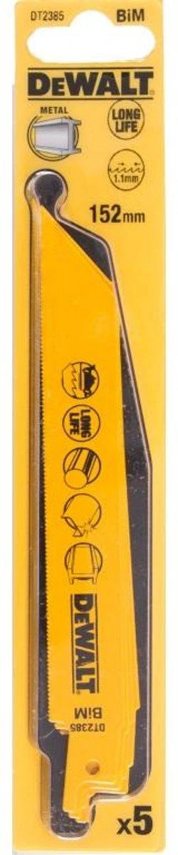 DEWALT BRZESZCZOT DO PIŁY SZABLASTEJ 152x1,1mm S922AF METAL /5szt.