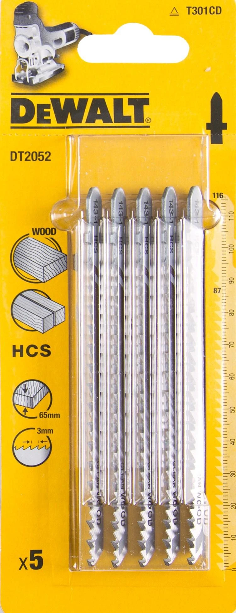 Dewalt 3 x 118 mm medienos pjūklo ašmenys