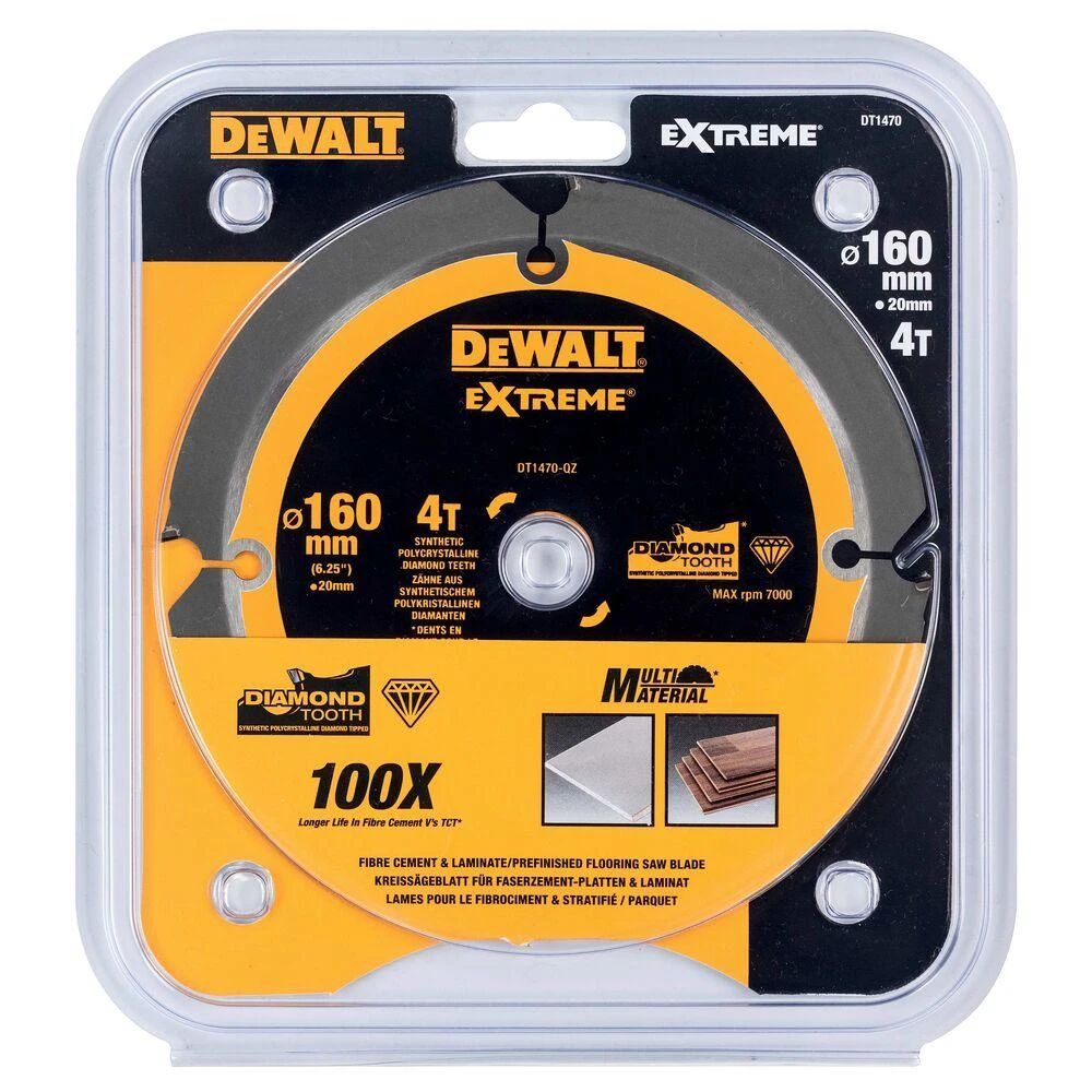 Pjovimo diskas fibrocementui DeWalt; 160x1,8x20,0 mm; Z4; 12°