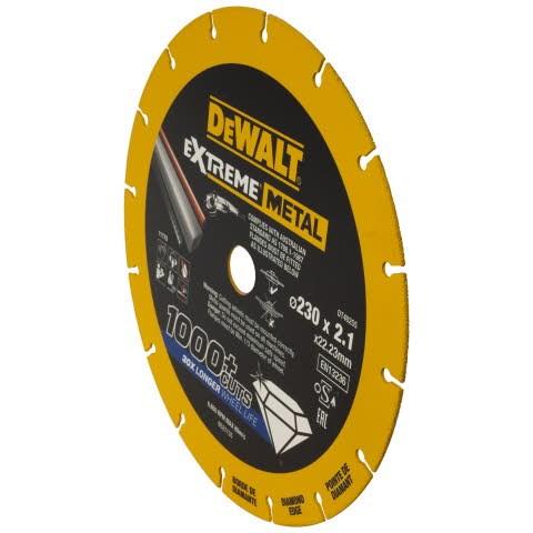 deimantiniai diskai, skirti pjauti plieną, 230 / 22,23 / 2,1 mm, serija EXTREME® METAL, DeWalt [DT40255-QZ]
