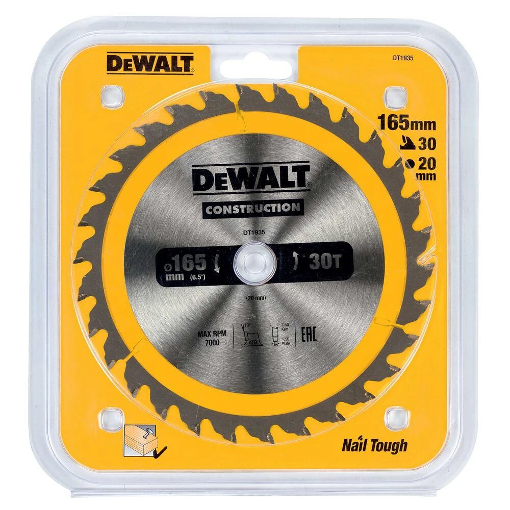 Pjovimo diskas DeWalt DT1935-QZ; 165x20 mm; Z30
