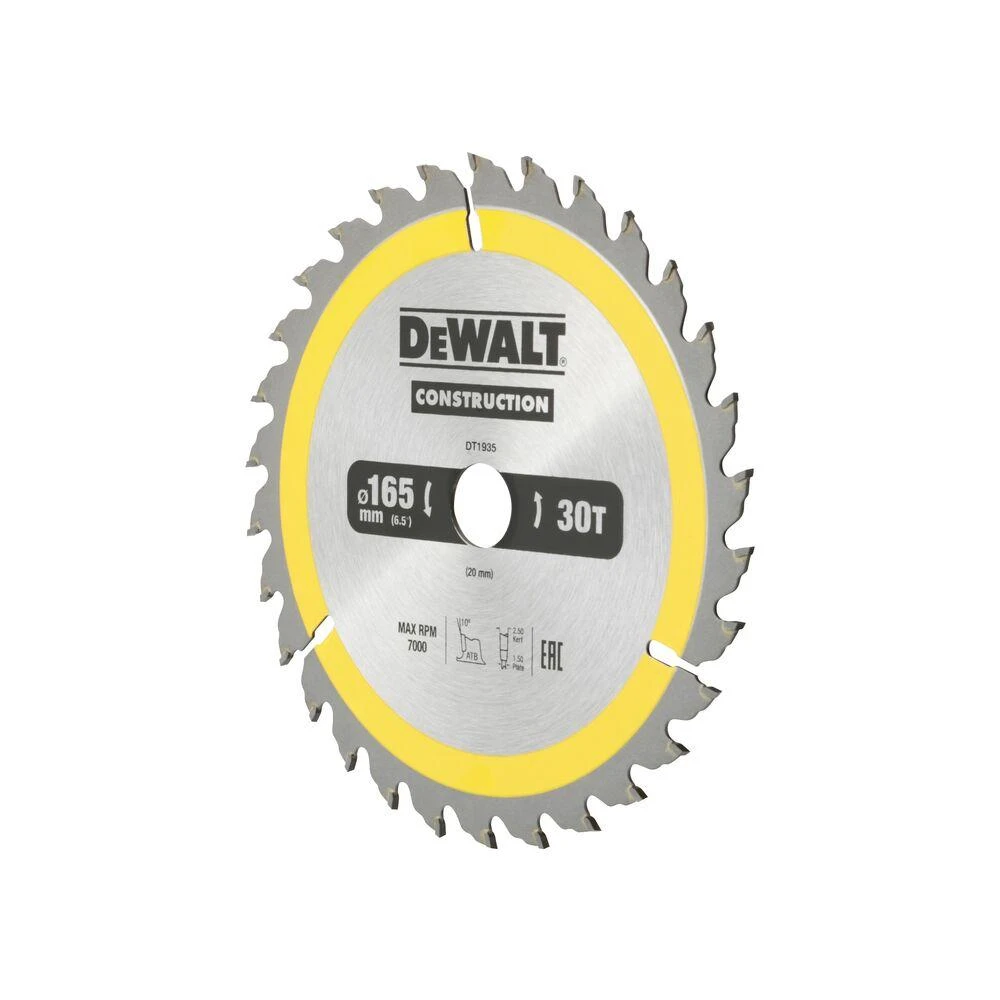 Pjovimo diskas DeWalt DT1935-QZ; 165x20 mm; Z30