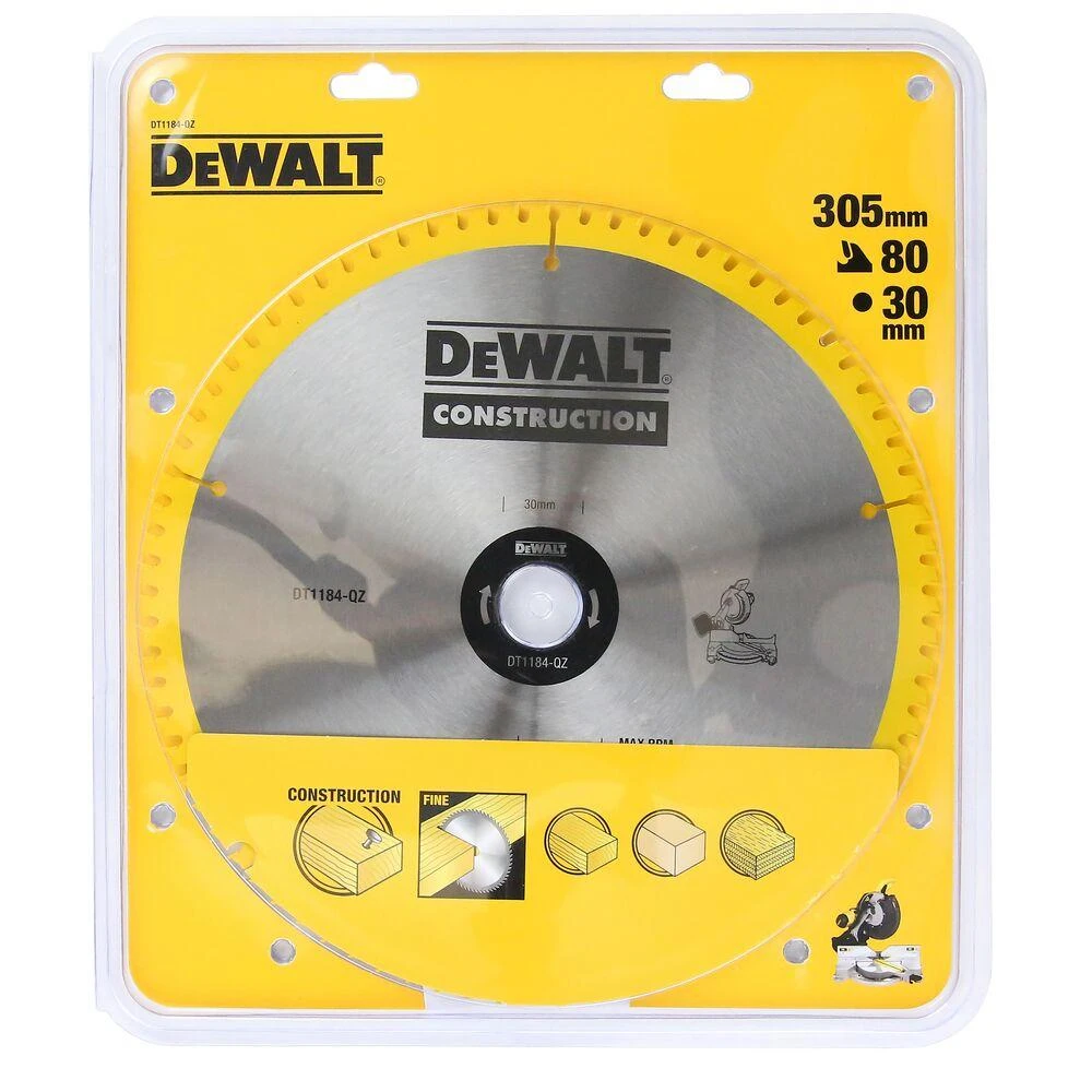 Pjovimo diskas medienai DeWalt DT1184-QZ; 305x30 mm; 80T; 5°