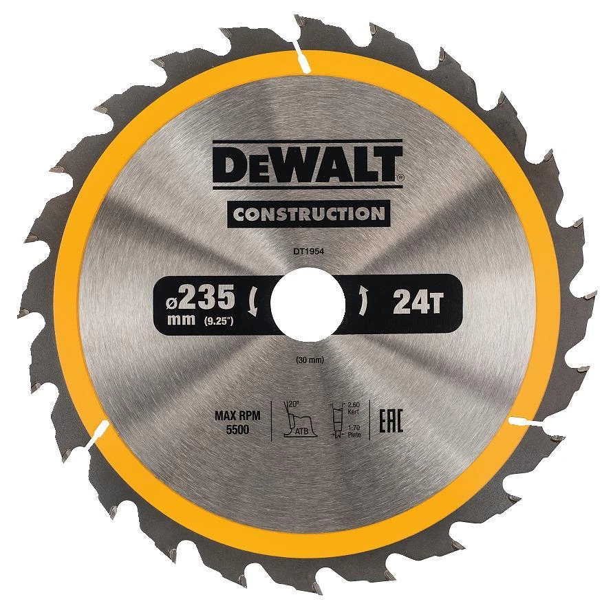 Pjovimo diskas medienai DeWalt DT1954-QZ; 235x30 mm; Z24