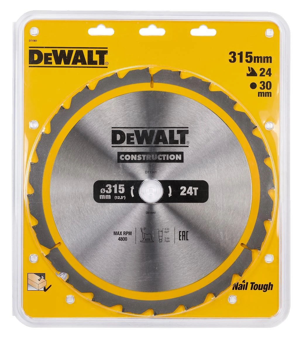 Pjovimo diskas medienai DeWalt DT1961-QZ; 315x30 mm; 24T; 20°