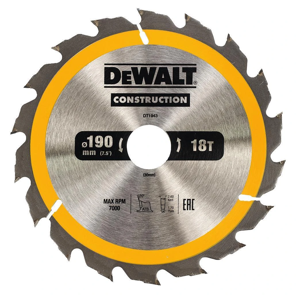 Tarcza DEWALT diskinis pjūklas 190x30mmx18z