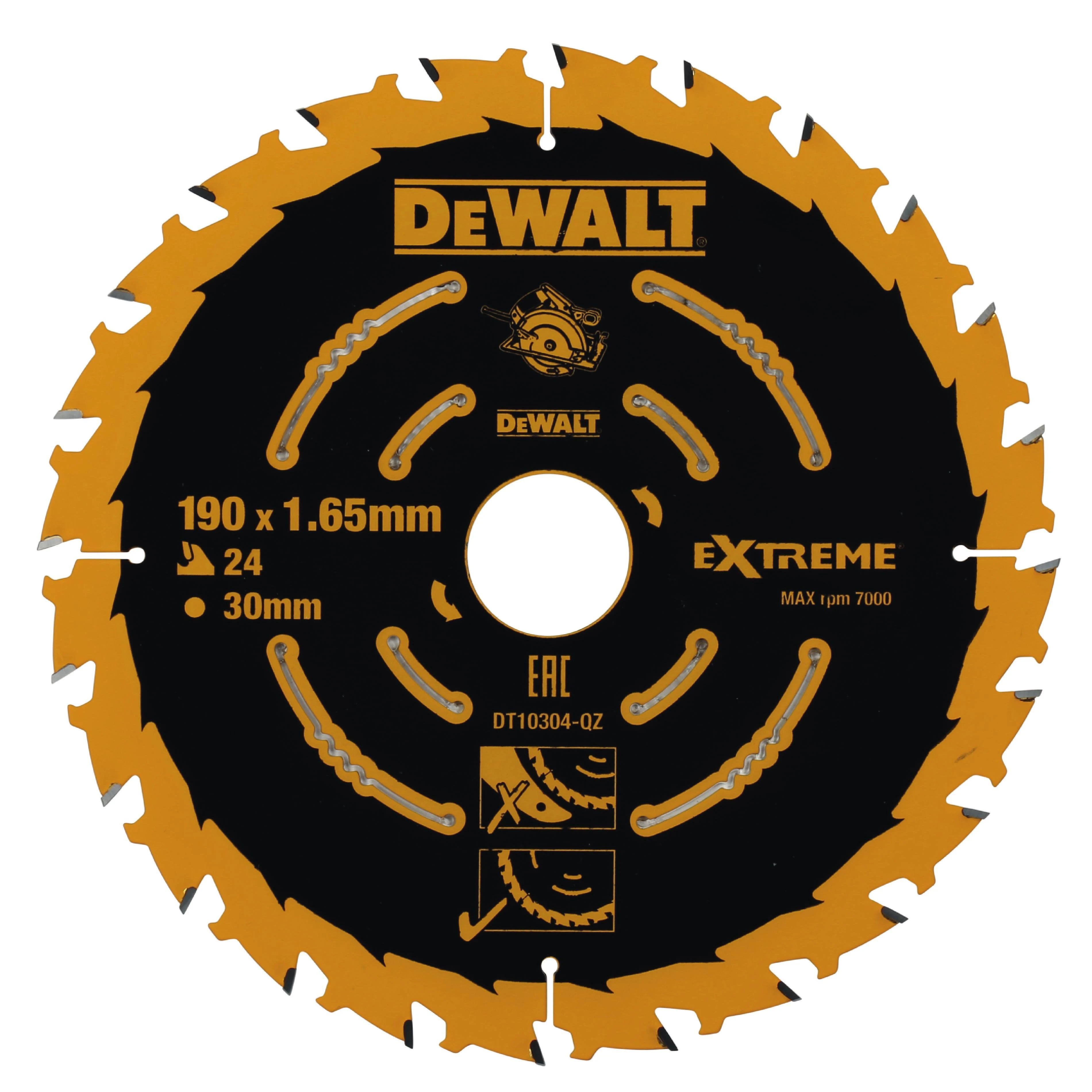 DEWALT pjovimo diskas medienai 190x30mmx24z 18°