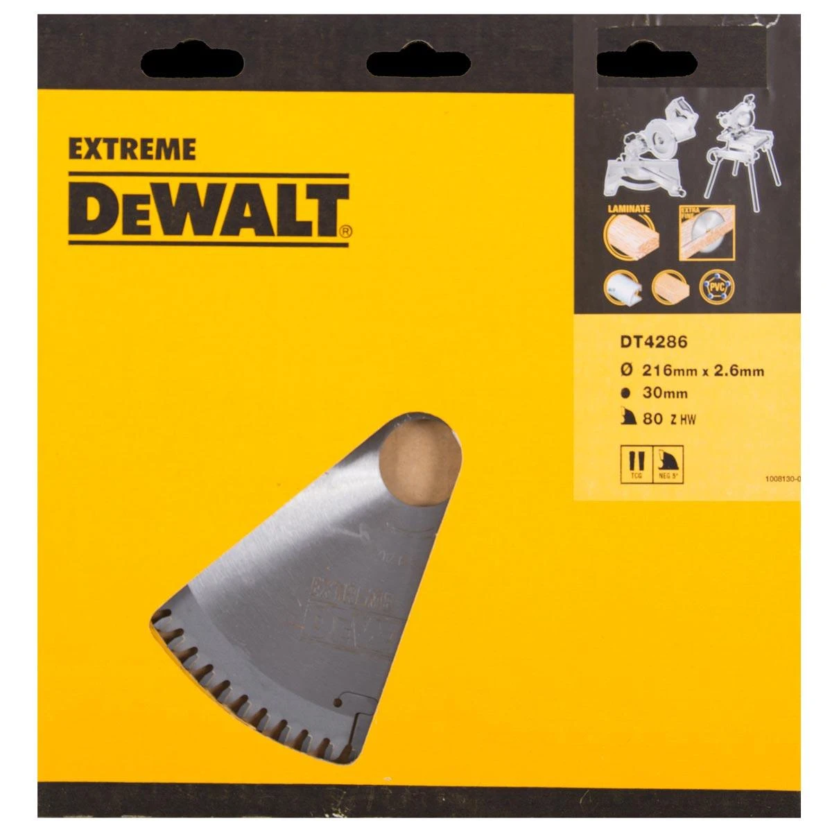 Pjovimo diskas medienai DeWalt; 216x2,6x30,0 mm; Z80; -5°
