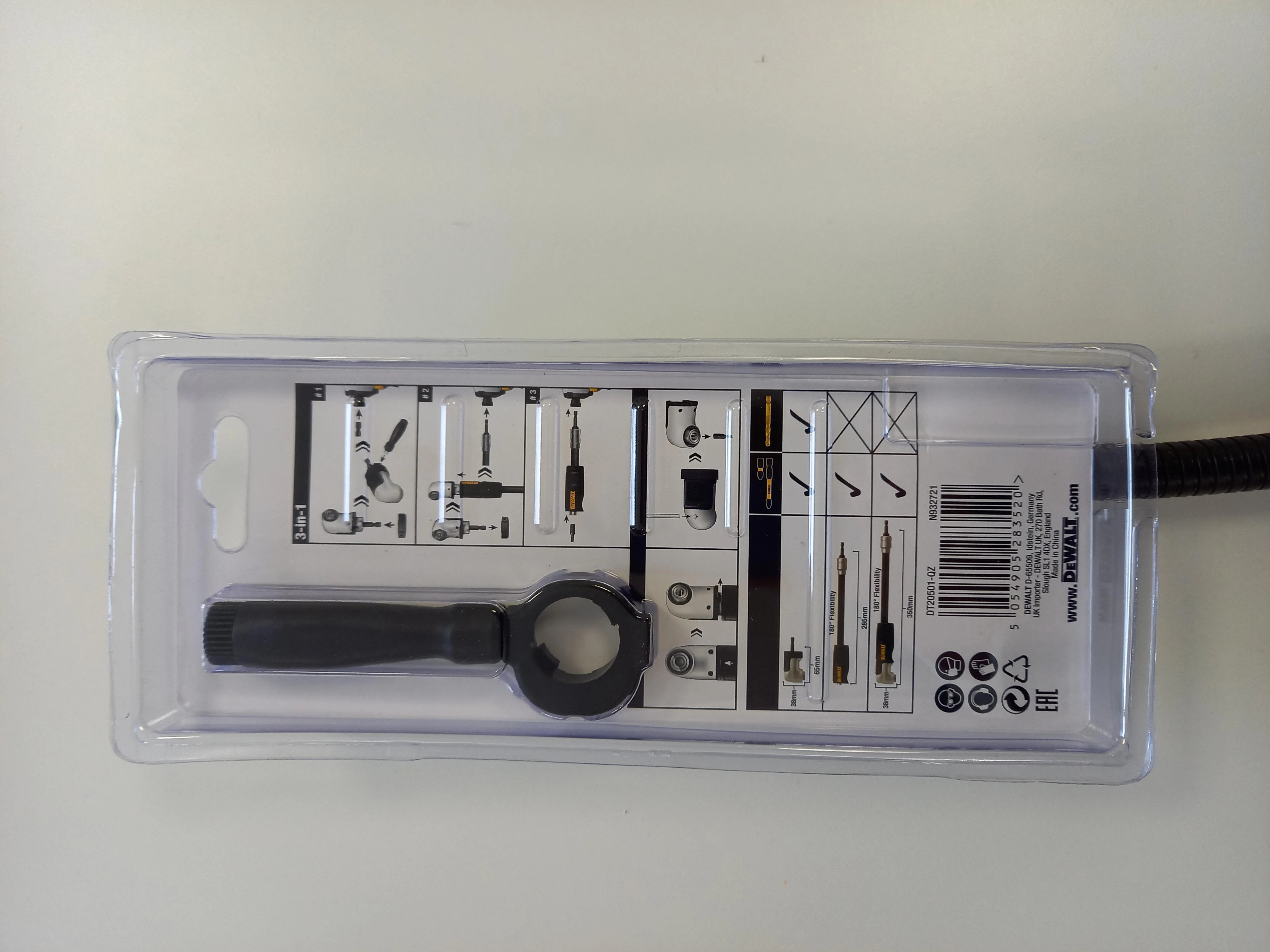 Lankstus adapteris sukimo antgaliams DeWalt DT20501; HEX 1/4''