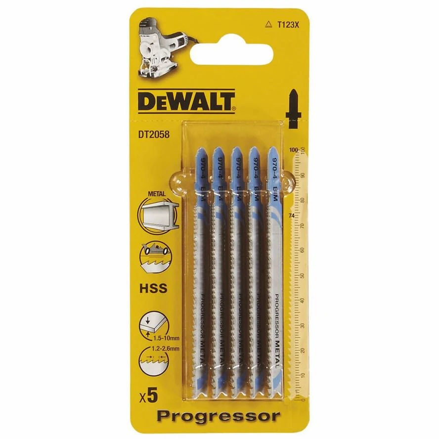 DEWALT PJŪKLELIS SIAURAPJŪKLIUI 100×1,2-2,6mm T123X METALUI /5vnt.