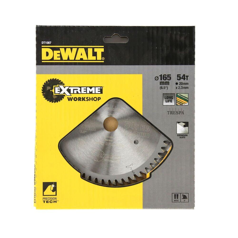 Pjovimo diskas medienai DeWalt; 165x2,3x20,0 mm; Z54; 0°