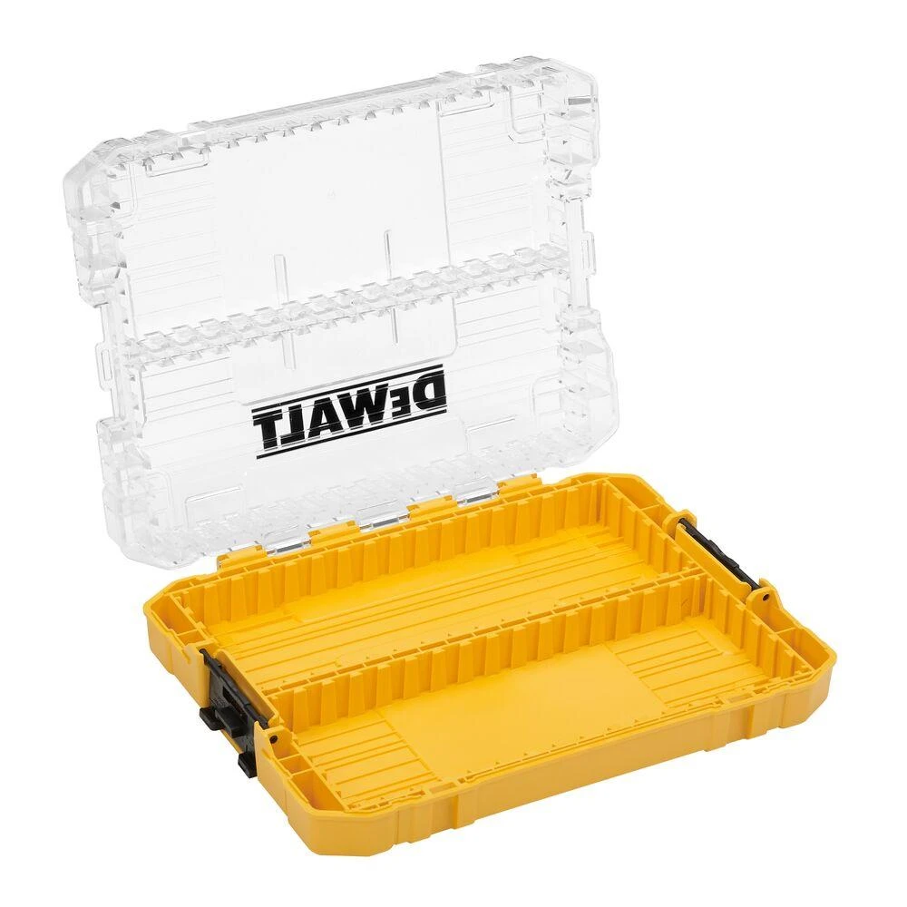 DEWALT vidutinio kietumo dėklas+ [DT70803-QZ] su 2 mažomis didelės talpos laikymo dėžėmis ir 6 antgalių laikikliais