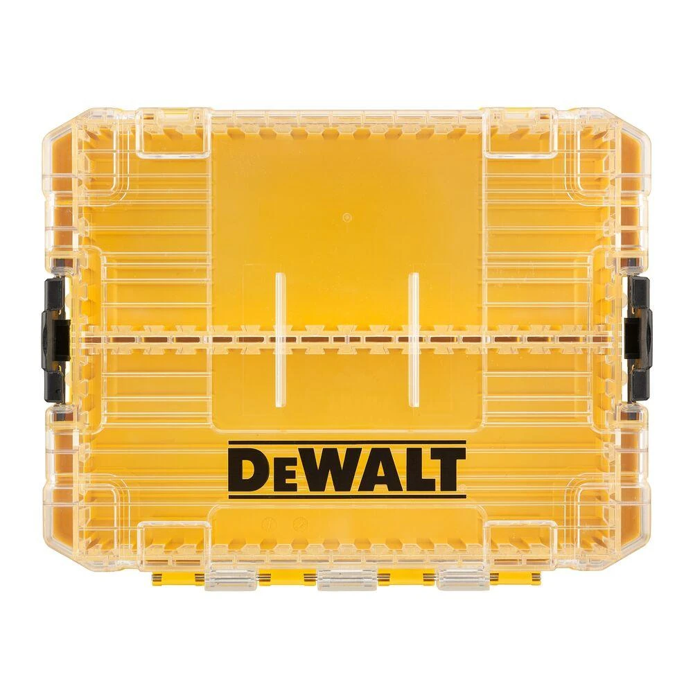 DEWALT vidutinio kietumo dėklas+ [DT70803-QZ] su 2 mažomis didelės talpos laikymo dėžėmis ir 6 antgalių laikikliais