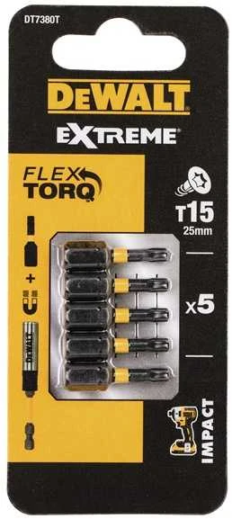DEWALT KOŃCÓWKA UDAROWA T15x25 5szt. EXTREME IMPACT TORSION
