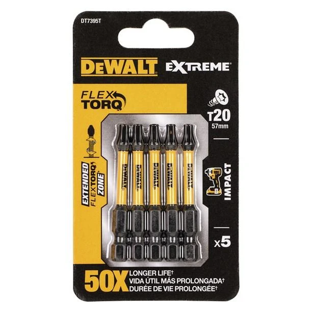 Smūginių sukimo antgalių rinkinys DeWalt DT7395T-QZ (5 vnt.)