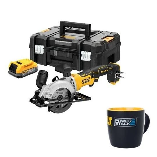 DeWalt diskinis pjūklas DCS571E1T 115 mm 18V Li-lon POWERSTACK 1x1,7Ah XR