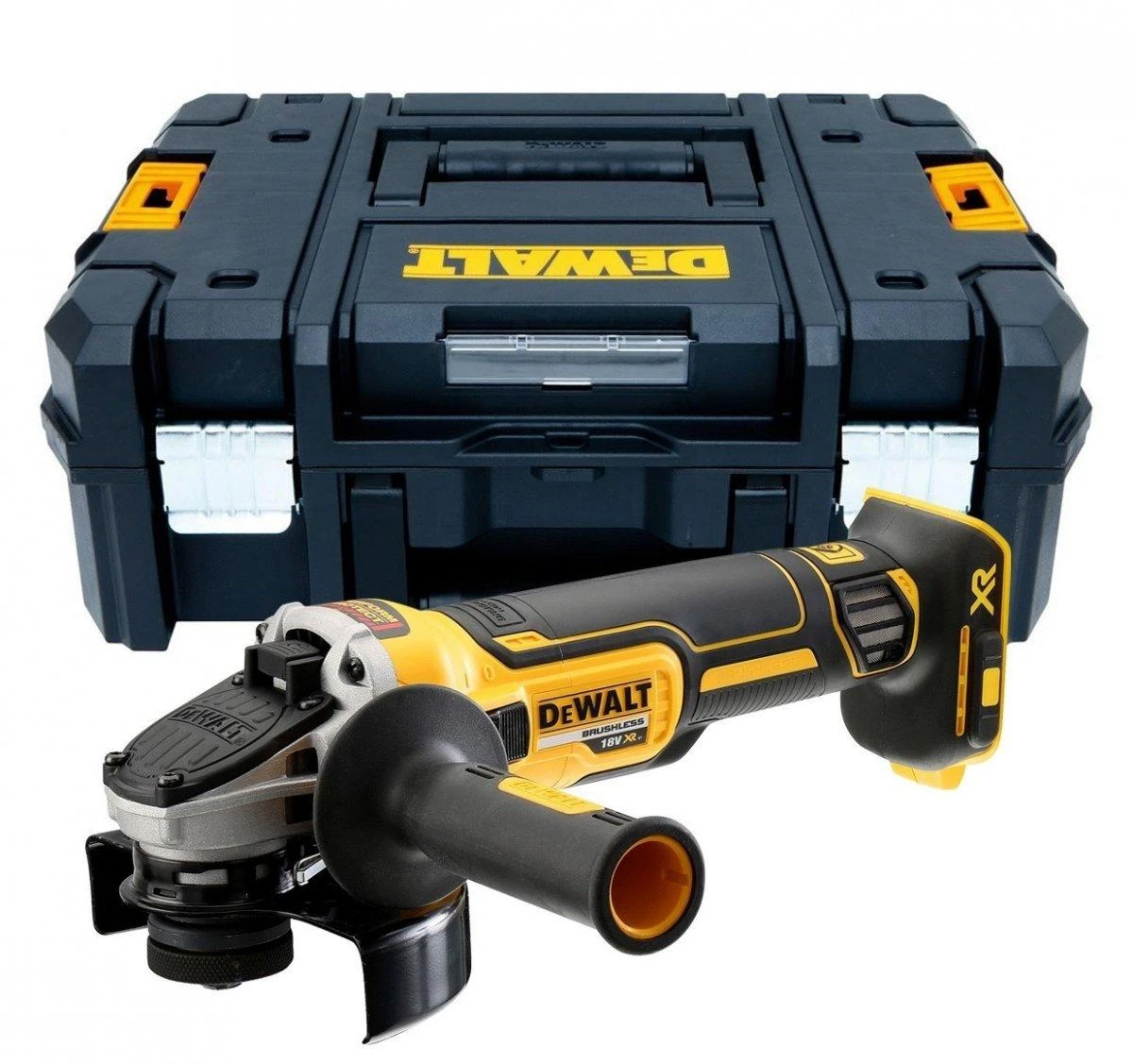DeWALT kampinis šlifuoklis DCG405NT be akumuliatoriaus ir kroviklio, TSTAK lagaminas