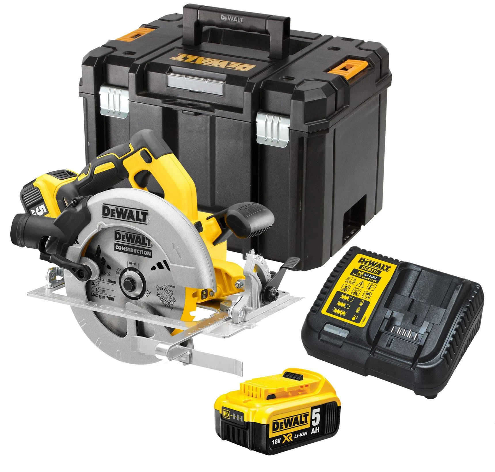 Akumuliatorinis diskinis pjūklas Dewalt DCS570P2 18V 2x5Ah