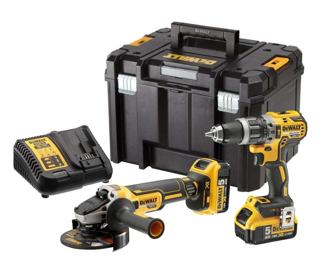 DeWalt įrankių komplektas su šlifuokliu ir suktuvu