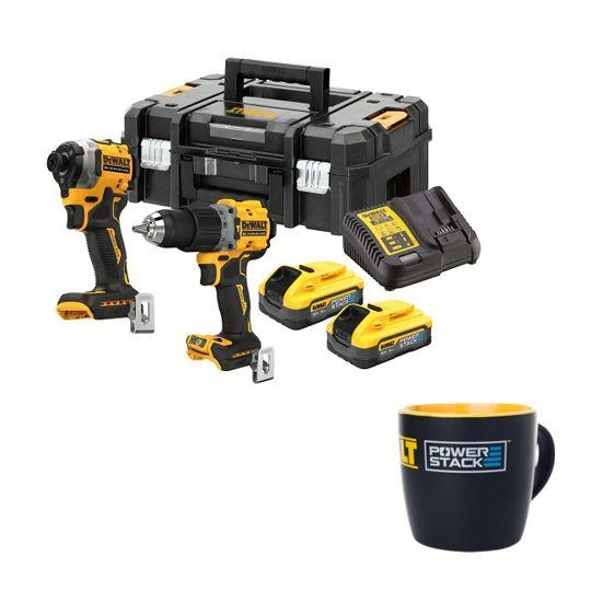 Dewalt COMBO KOMPLEKTAS 18V SMOGTUVĄ DCD805 + POSŪKIO KAMPĄ DCF850 2x5,0Ah POWERSTACK DCK2050H2T