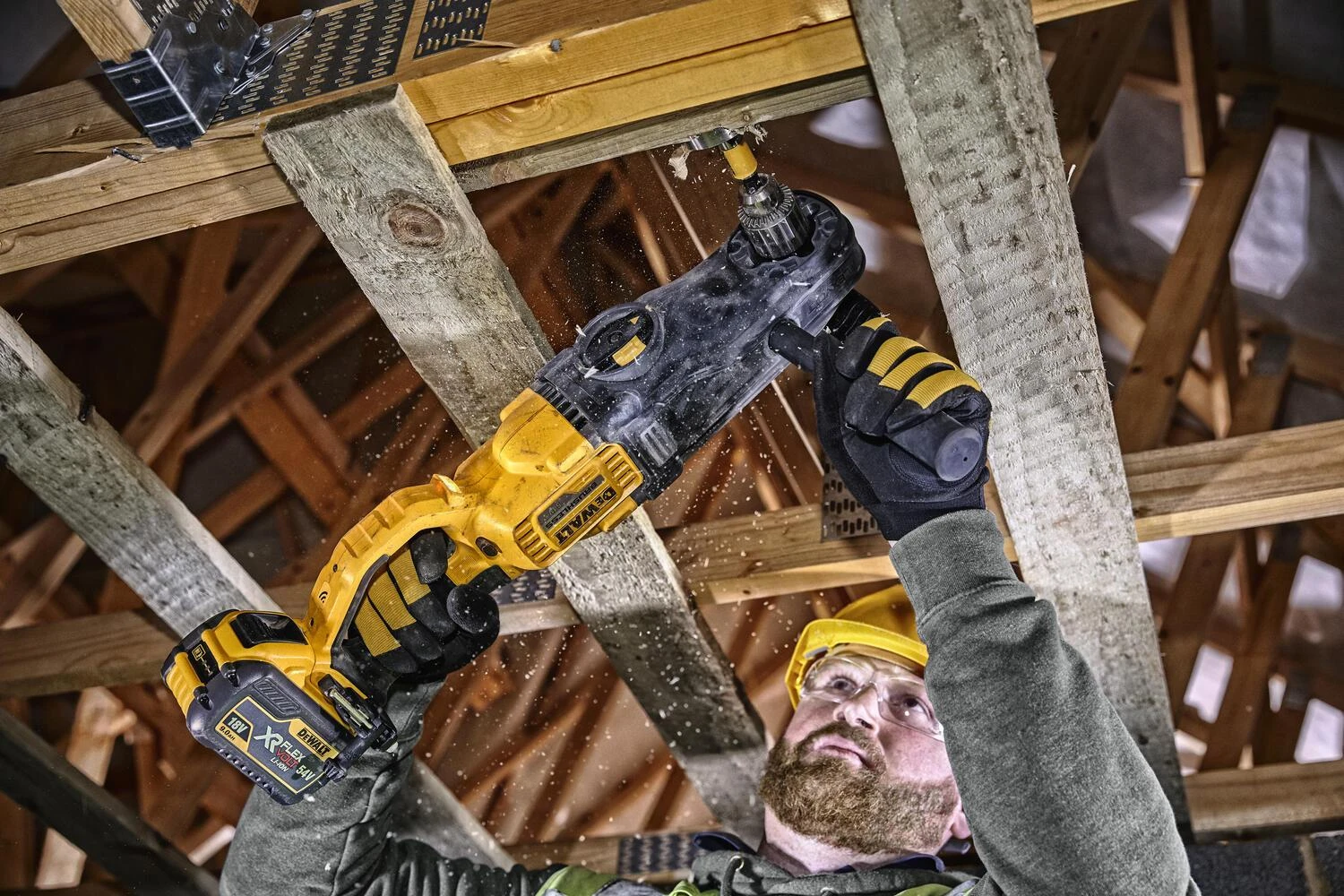 Kampinis gręžtuvas DeWalt DCD470N-XJ; 54 V (be akumuliatoriaus ir pakrovėjo)