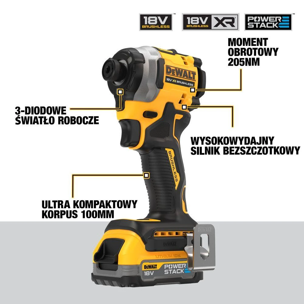 DEWALT suktuvas UDAROWA 18V 208Nm 1x1,7Ah POWERSTACK DCF850E1T