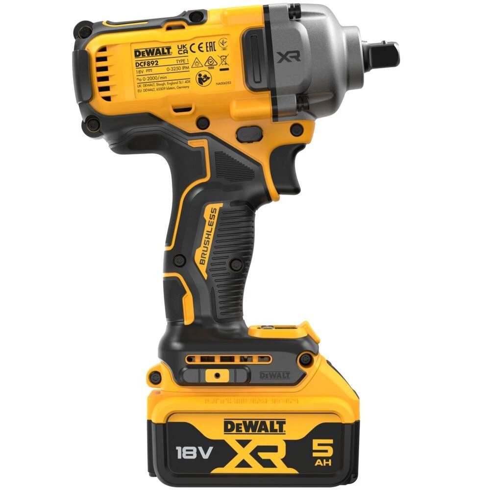 DeWalt DCF892 veržliasukis su 5 Ah akumuliatoriumi šone