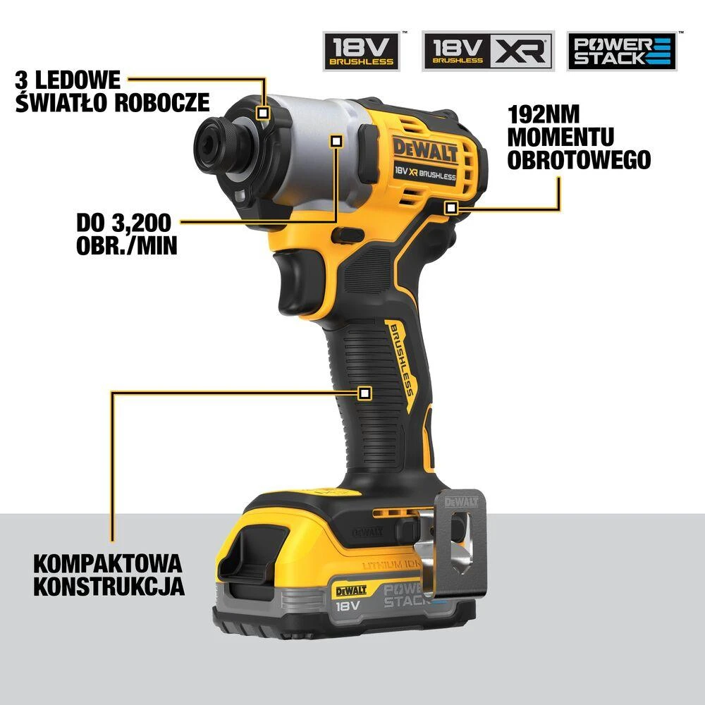 DeWalt DCF840 suktuvas su techninių specifikacijų aprašymu